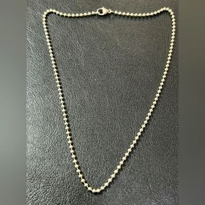 Tiffany's & Co Sterling Silver Bead Chain Necklace(16in)
